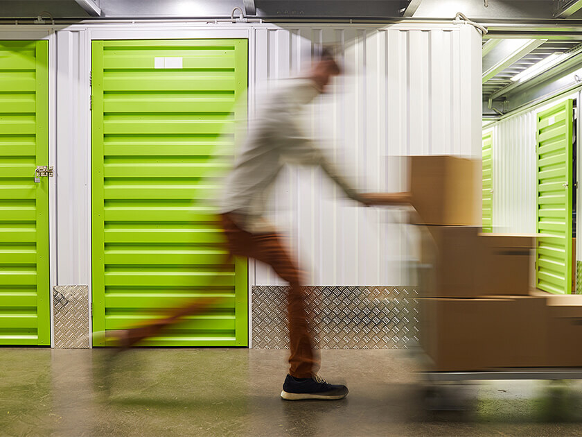 Self storage with boxes