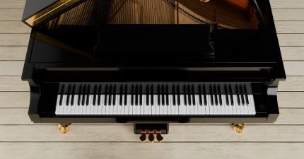 Black grand piano